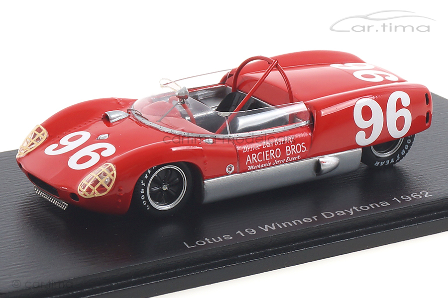 Lotus 19 Winner 3h Daytona 1962 Dan Gurney Spark 1:43 43DA62 Lotus 19 Winner 3h Daytona 1962 Dan Gurney Spark 1:43 43DA62